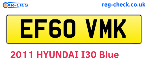 EF60VMK are the vehicle registration plates.