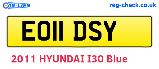 EO11DSY are the vehicle registration plates.