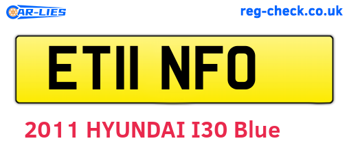 ET11NFO are the vehicle registration plates.
