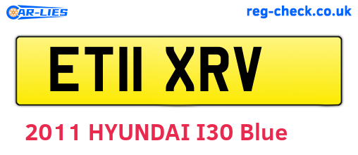ET11XRV are the vehicle registration plates.