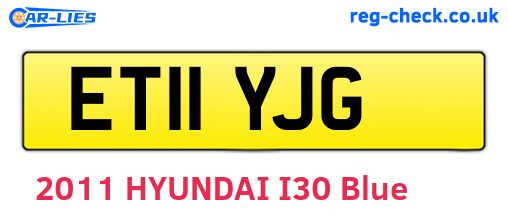 ET11YJG are the vehicle registration plates.