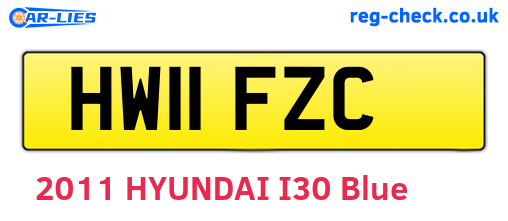 HW11FZC are the vehicle registration plates.