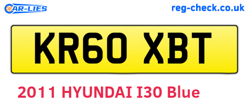 KR60XBT are the vehicle registration plates.