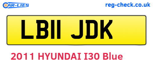 LB11JDK are the vehicle registration plates.