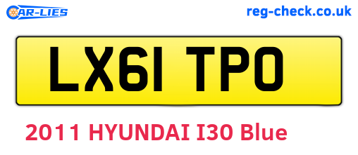 LX61TPO are the vehicle registration plates.