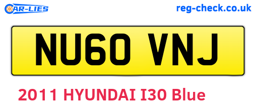 NU60VNJ are the vehicle registration plates.