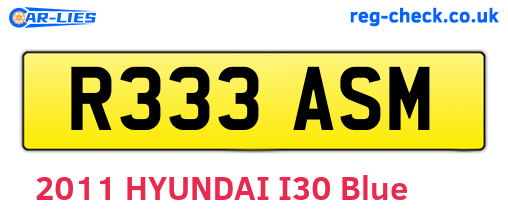 R333ASM are the vehicle registration plates.
