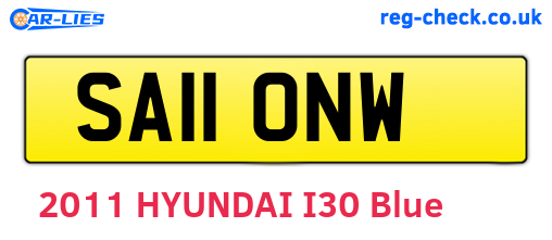 SA11ONW are the vehicle registration plates.