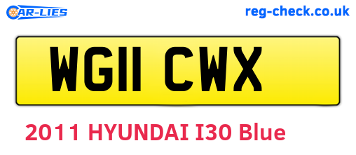 WG11CWX are the vehicle registration plates.