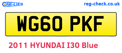 WG60PKF are the vehicle registration plates.