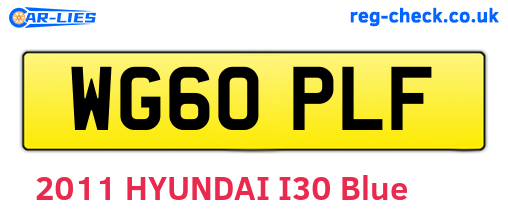 WG60PLF are the vehicle registration plates.