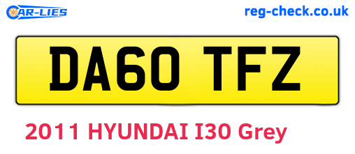 DA60TFZ are the vehicle registration plates.