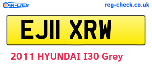 EJ11XRW are the vehicle registration plates.