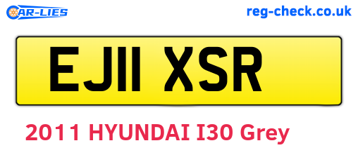 EJ11XSR are the vehicle registration plates.