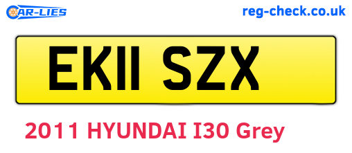 EK11SZX are the vehicle registration plates.