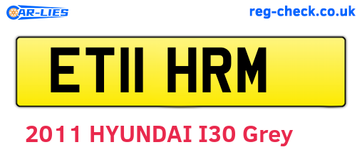 ET11HRM are the vehicle registration plates.