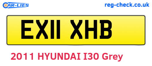 EX11XHB are the vehicle registration plates.