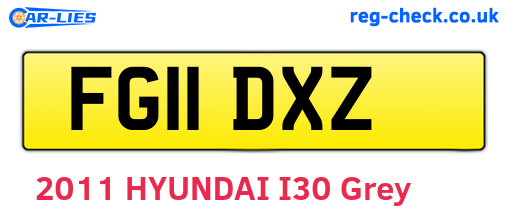 FG11DXZ are the vehicle registration plates.