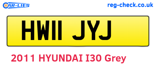 HW11JYJ are the vehicle registration plates.