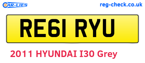 RE61RYU are the vehicle registration plates.