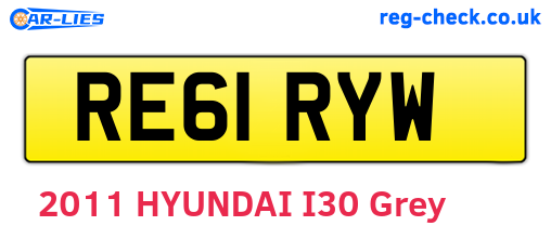 RE61RYW are the vehicle registration plates.