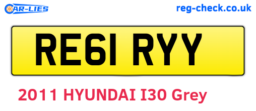 RE61RYY are the vehicle registration plates.