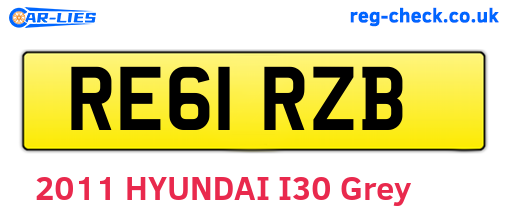 RE61RZB are the vehicle registration plates.