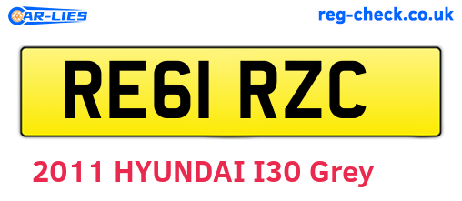 RE61RZC are the vehicle registration plates.