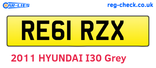 RE61RZX are the vehicle registration plates.
