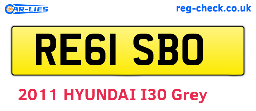 RE61SBO are the vehicle registration plates.