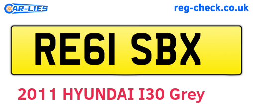 RE61SBX are the vehicle registration plates.