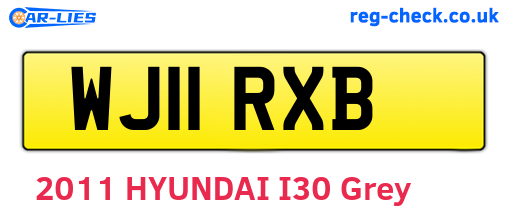 WJ11RXB are the vehicle registration plates.