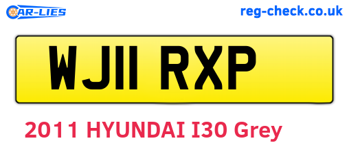 WJ11RXP are the vehicle registration plates.