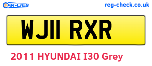 WJ11RXR are the vehicle registration plates.