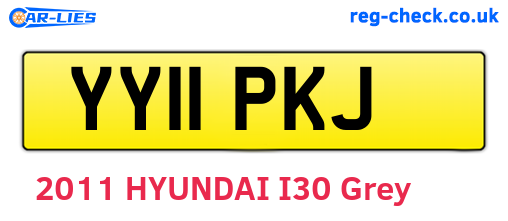 YY11PKJ are the vehicle registration plates.