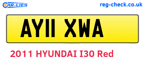 AY11XWA are the vehicle registration plates.