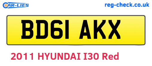 BD61AKX are the vehicle registration plates.