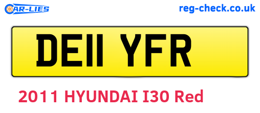 DE11YFR are the vehicle registration plates.