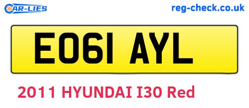 EO61AYL are the vehicle registration plates.