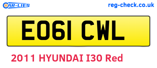 EO61CWL are the vehicle registration plates.