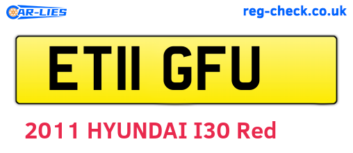 ET11GFU are the vehicle registration plates.