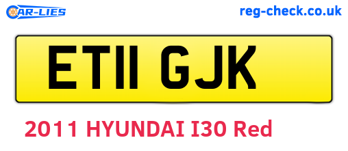 ET11GJK are the vehicle registration plates.