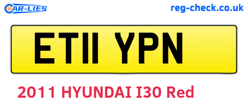 ET11YPN are the vehicle registration plates.