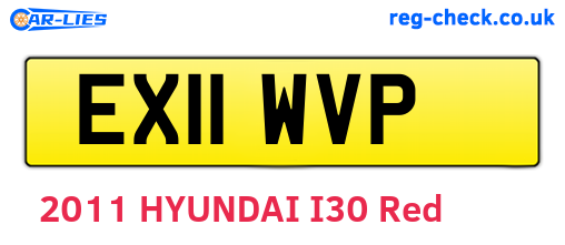 EX11WVP are the vehicle registration plates.