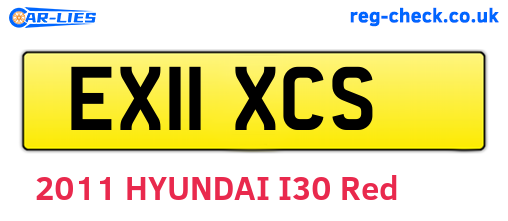 EX11XCS are the vehicle registration plates.