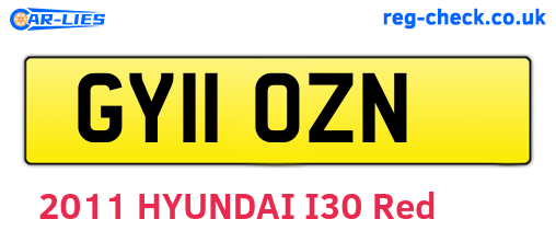 GY11OZN are the vehicle registration plates.