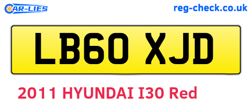 LB60XJD are the vehicle registration plates.
