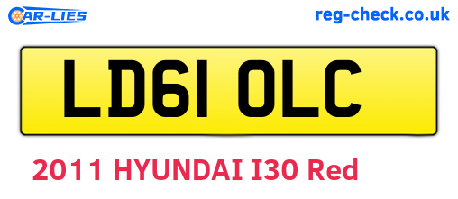 LD61OLC are the vehicle registration plates.