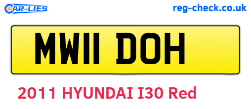 MW11DOH are the vehicle registration plates.