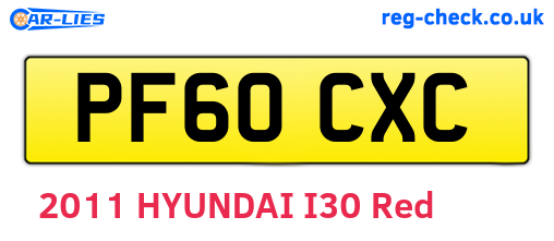 PF60CXC are the vehicle registration plates.